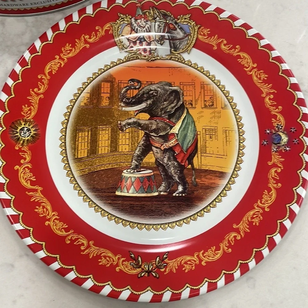COPY - Vintage Circus tin plates by Restoration Hardware